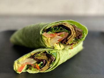 Vegan wrap with vegan salami